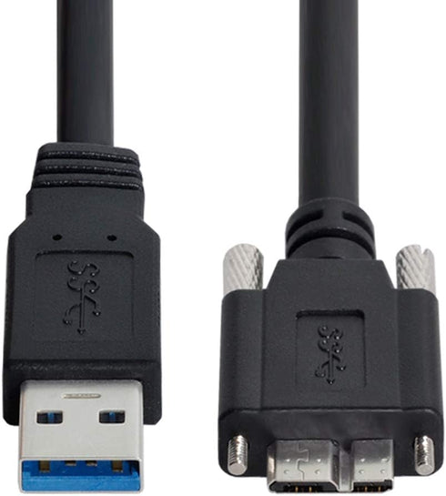 cablecc USB 3.0 A Type Male to Micro USB 3.0 B Male Cable with Mount Panel Screws