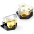 Distribution Block Car Audio, 2 Way 0/2/4 Gauge in 4/8/10 Gauge Out, Amp Power Splitter for Vehicles Boats (2PCS)