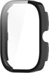 Smartwatch Protective Case Cover - Full Coverage PC with Tempered Glass Screen Protector for Redmi Watch 4 (Black)