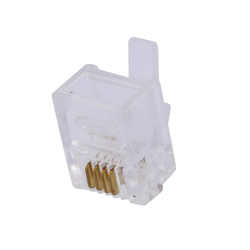 25 Pack RJ11 Plug 6P4C Phone Modular Telephone Cord Connector Adapter Crimp