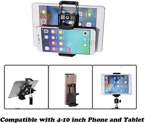 4-10 inch Phone and Tablet Tripod Mount with 1/4 inch Screw Thread for iPhone and Samsung Galaxy Tablets