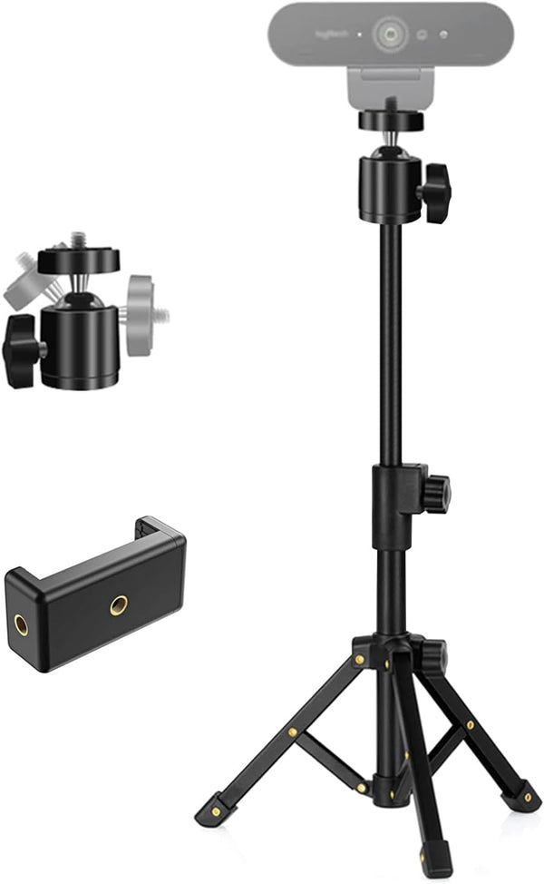Khazylorr Webcam Tripod Stand, Extendable Webcam Stand for Desk Small Camera Tripod for