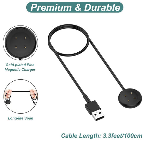 Kissmart Magnetic Charging Cable for Google Pixel Watch 2, Charger Cord for Pixel Watch 2 Smartwatch (1, Black)