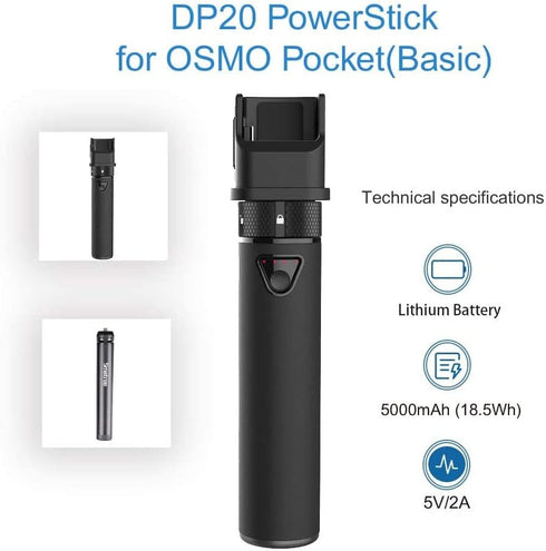 Smatree Extension Rod Power Stick, 5000mAh Portable Power Bank with Tripod for DJI Osmo Pocket 2