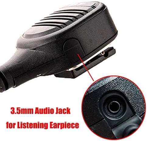 VMUKSAN TYT IP54 Rainproof Shoulder Remote Speaker Mic for MD-380/UV380 UV8000D/E,Baofeng,AnyTone,Kenwood DMR/Analog Ham Radio with Acoustic Tube Earpiece