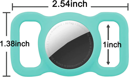 Protective Airtag Case for Dog Collar, Pet/Dog Collar Holder Case Compatible with Apple AirTag, Waterproof Airtag Loop for GPS Tracker Lightweight Soft Anti Scratch Anti Lost (Mint Green)