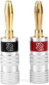 Sewell 24k Gold Silverback Banana Plugs, Dual Screw Lock Speaker Connector, 12 Pairs