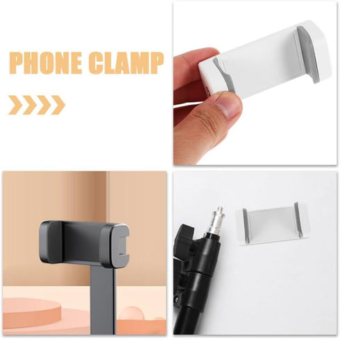 Uonlytech 2Pcs Tripod Phone Clip Holder Smartphone Mount for Live Streaming Photography Supports Landscape Portrait