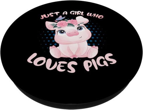 Funny Just A Girl Who Loves Pigs Cute Little Pig PopSockets Standard PopGrip