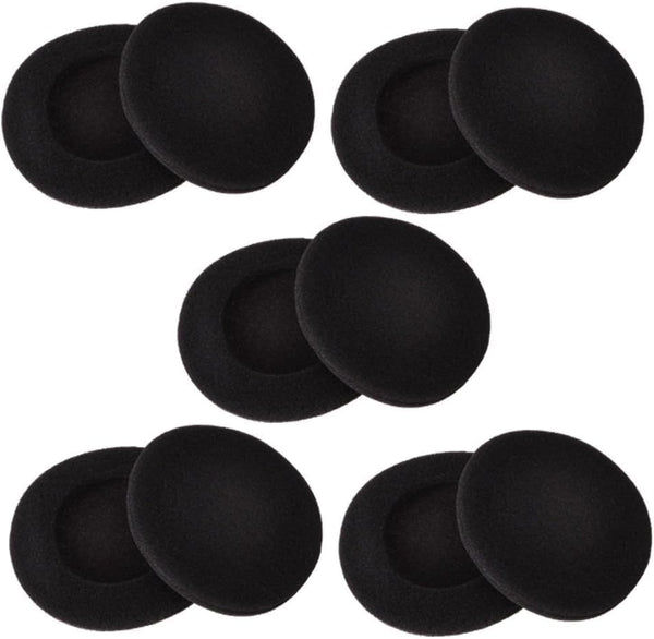 2 Inch Foam Pad EarPad Cover, Compatible with Sony Sennheiser Philips Headphones, 5 Pairs, Black