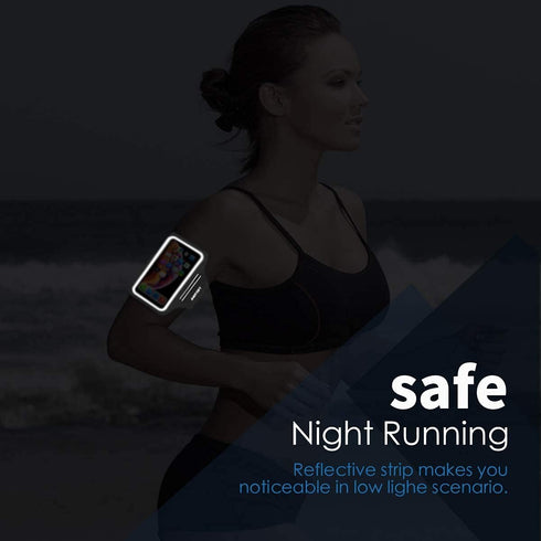 Running Armband with Earphone Bag for iPhone 16 15 Pro 14 Plus 13 11 XR XS, Galaxy S24/S10, Water Resistant Phone Holder