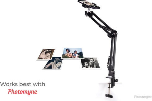 PHOTOMYNE Album Sturdy Flexible Phone Holder for Desk, Table, Office, Kitchen with Clamp for Photo Scanning, iPhone
