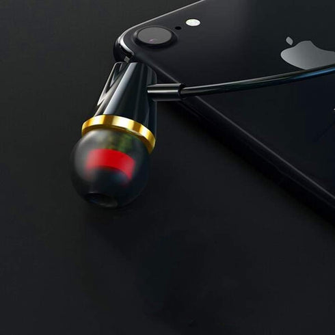 Single Earphone One Side Earplugs with Microphone, 3.5mm Plug Single Earbud Stereo Sound for Samsung, Radio