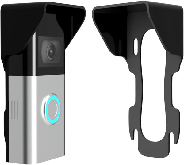 Black RingDoorbell 1/2/3/4 2nd Gen & 3 Plus Weather Shield Hood, No Drilling Needed Glare Protector