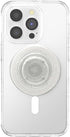 PopSockets Round Phone Grip Compatible with MagSafe, Adapter Ring Included - Clear Glitter, Wireless Charging Compatible
