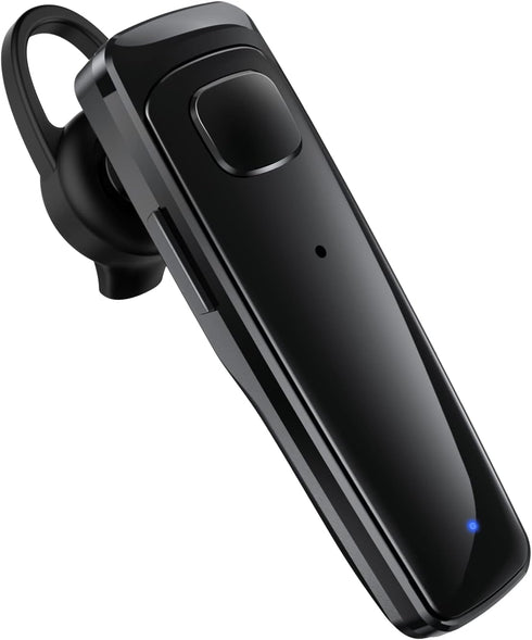 Bluetooth Headset - V5.0 Wireless Handsfree Earpiece with Dual Mic Noise Cancelling, 16Hrs HD Talktime