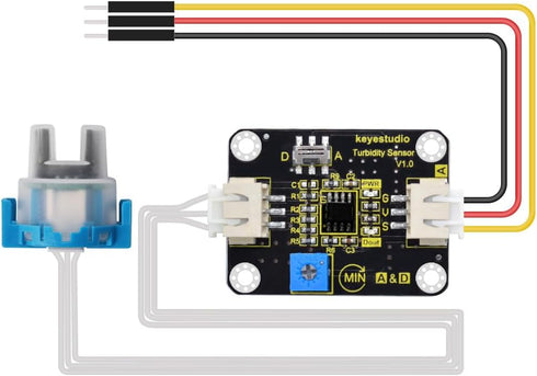 KEYESTUDIO Turbidity Sensor Module V1 for Arduino,Water Quality Monitor Particles Water/Liquid Turbidity