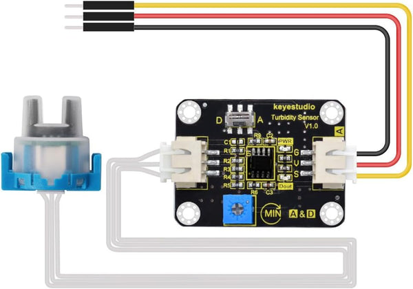 KEYESTUDIO Turbidity Sensor Module V1 for Arduino,Water Quality Monitor Particles Water/Liquid Turbidity