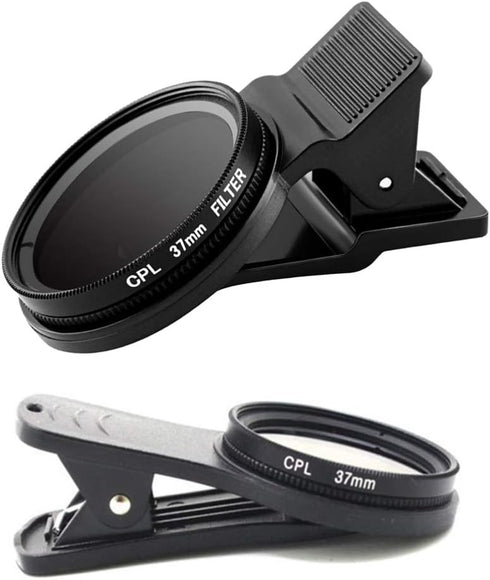 Totority Phone Circular Polarizer, 37mm Ultrathin Clip-on CPL Phone Lens Camera Ultra Thin Circular Polarizers