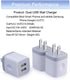 USB Wall Charger 3Pack, 2.1A Dual Port Charging Adapter, Compatible with iPhone 16 15 14 13 12 11 Pro Max, Samsung