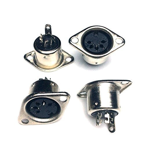 CESS DIN 5-Pin Female Jack Socket Connector Panel Mount Soldering - 5 Pin MIDI DIN Socket (4 Pack) (LW) (jcx)