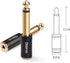 Disino 1/4" Mono to 1/8" Stereo Adapter, Gold-Plated 6.35mm TS Male Jack to 3.5mm TRS Female Adapter - Black, 1 Pack