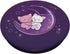 Cute Cats on Purple Moon Kawaii Anime PopSockets PopGrip: Swappable Grip for Phones & Tablets