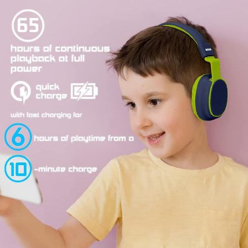 Kids Bluetooth Headphones 5.3, Wireless 60H Play Time, Volume Limited 85/110dB Over Ear Foldable Headset for Boy Girl