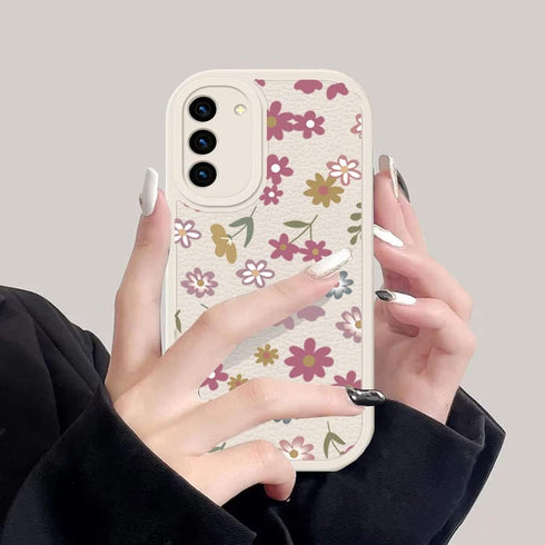 Designed for Samsung Galaxy A14 5G Case with Cute Flowers Floral Pattern for Women Girls Soft PU Leather Protective Case for Galaxy A14 5G-Pink