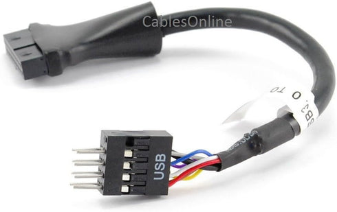 CablesOnline USB 3.0 20-Pin Motherboard Header Female to USB 2.0 8-Pin Male Adapter, 4" (USB3-AD24)