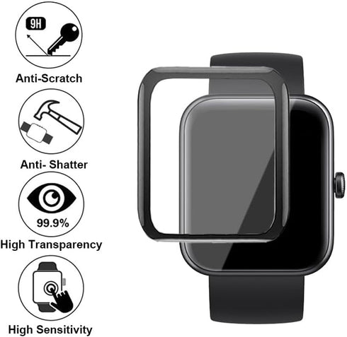 3D Screen Protector for Puqo Cillso T80 Fitness Tracker, PMMA Material, Anti-shatter, Full Coverage, 3-PACK