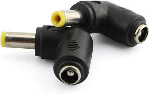 2pcs 5.5x2.1mm Female Jack to 5.5x2.5mm Male Plug Adapter, 90 Degree Angle DC Barrel Power Jack Connector
