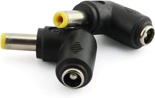 2pcs 5.5x2.1mm Female Jack to 5.5x2.5mm Male Plug Adapter, 90 Degree Angle DC Barrel Power Jack Connector