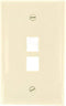 Leviton QuickPort Midsize Wallplate, Single Gang, 2-Port, Light Almond