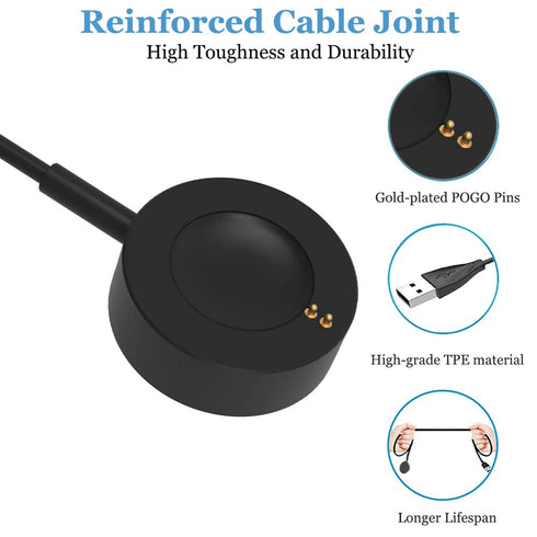 USB Charging Cable for Fossil Gen 4 Charger, Compatible with Gen 5E, 5, Gen 6, 3.3ft / 100cm (Black)