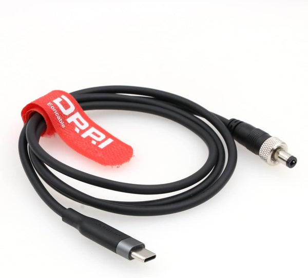 DRRI Locking 5.5 X2.1mm DC to USB-C PD Fast Charging Power Cable for Fujifilm X-H2S to Atomos Ninja V