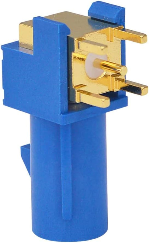 Fakra SMB C Male RF Coaxial Adapter, Fakra C Male PCB Mount Right Angle Connector for GPS Telematics or Navigation
