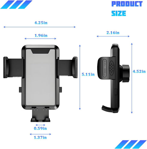 TNAIYH 360 Car Phone Holder Mount, Rotation Adjustable Portable Air Vent Smartphone Mount with Hook Clip, Automobile