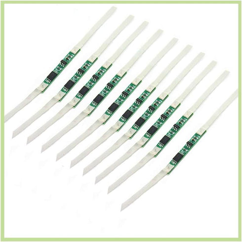KOOBOOK 10pcs 3A BMS Protection Board with Solder Belt for 1S 3.7V 18650 Li-ion Battery Cell Kit