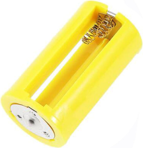 AEDIKO 6pcs 3 1 1.5V AA to D Battery Adapters Holder Output Case Box AA to D Battery Converter (Yellow)