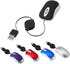 UKCOCO Mini USB Wired Mouse, Retractable Cable Optical Compact Travel Mute Mice for PC Desktop Notebook (Red)