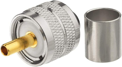 wlaniot PL259 Crimp Connector, 2pcs Male Connector for LMR-400 RG-213 CB Ham Radio Antenna