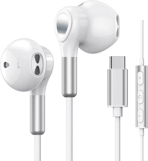 USB C Headphones, Wired Earbuds with Microphone for Samsung Galaxy S23 Ultra S22 S21 FE S20 A54 A53, USB Type C