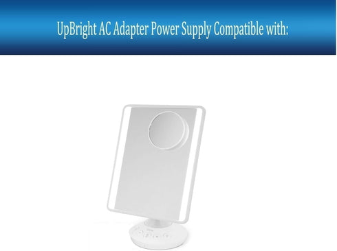 UpBright 9V 2A AC/DC Adapter Compatible with iHome Beauty iCVBT22 iCVBT22-A-A iCVBT22W iCVBT4 iCVBT4W iCVBT4A Reflect Trifold Vanity Mirror Speaker 9iH535W(B)6 SW0902000-H04 9VDC Power Supply Charger