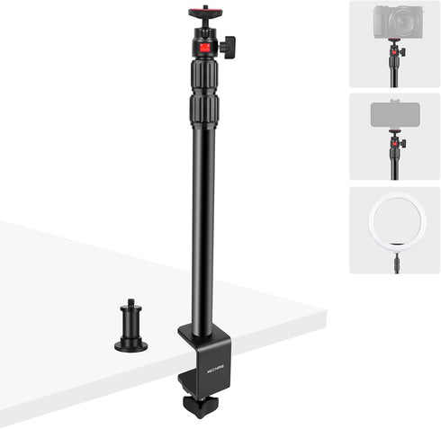 Mechrig Camera Desk Mount Table Stand with 360 Ball Head, Table Light Stand