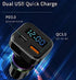 BANVIE USB C Car Charger with LED Voltage Display, 30W 2-Port Fast Charging Adapter for iPhone, Samsung, Pixel