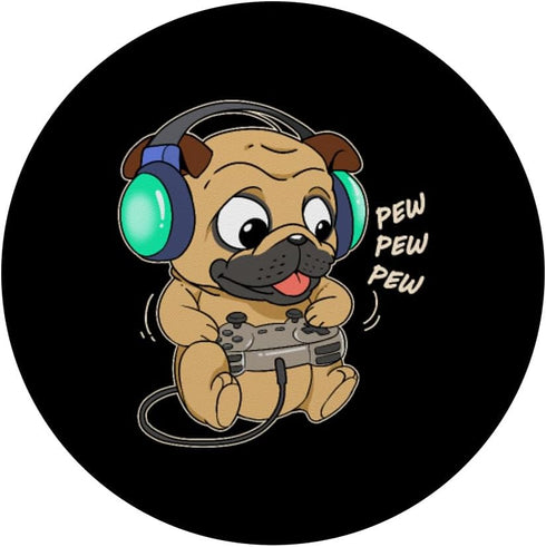 Cute Gaming Pug Dog Video Game Player PopSockets Standard PopGrip