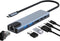 JUEJUEZI 6-in-1 USB C Hub, Ethernet Multi Port Adapter with 4K HDMI, RJ45