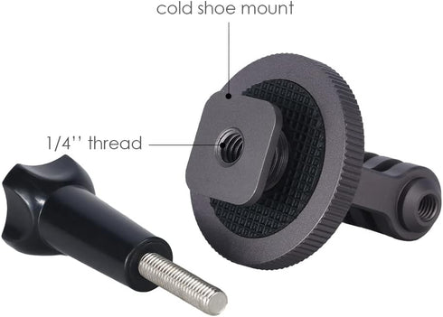 NICEYRIG Hot Shoe Mount Adapter for GoPro Hero 10/9/8/7/6/5, Compatible with Tripod and DSLR Camera