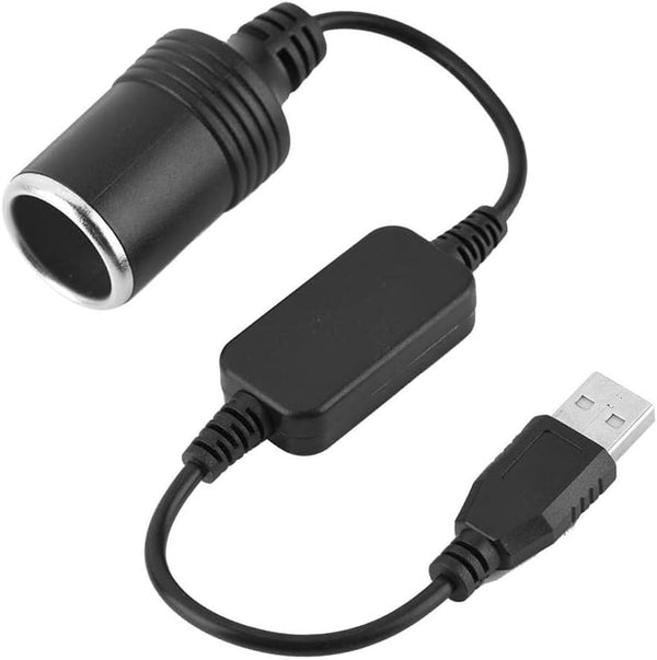 USB A Male to 12V Car Cigarette Lighter Socket Female Power Converter, USB to Cigarette Lighter Converter